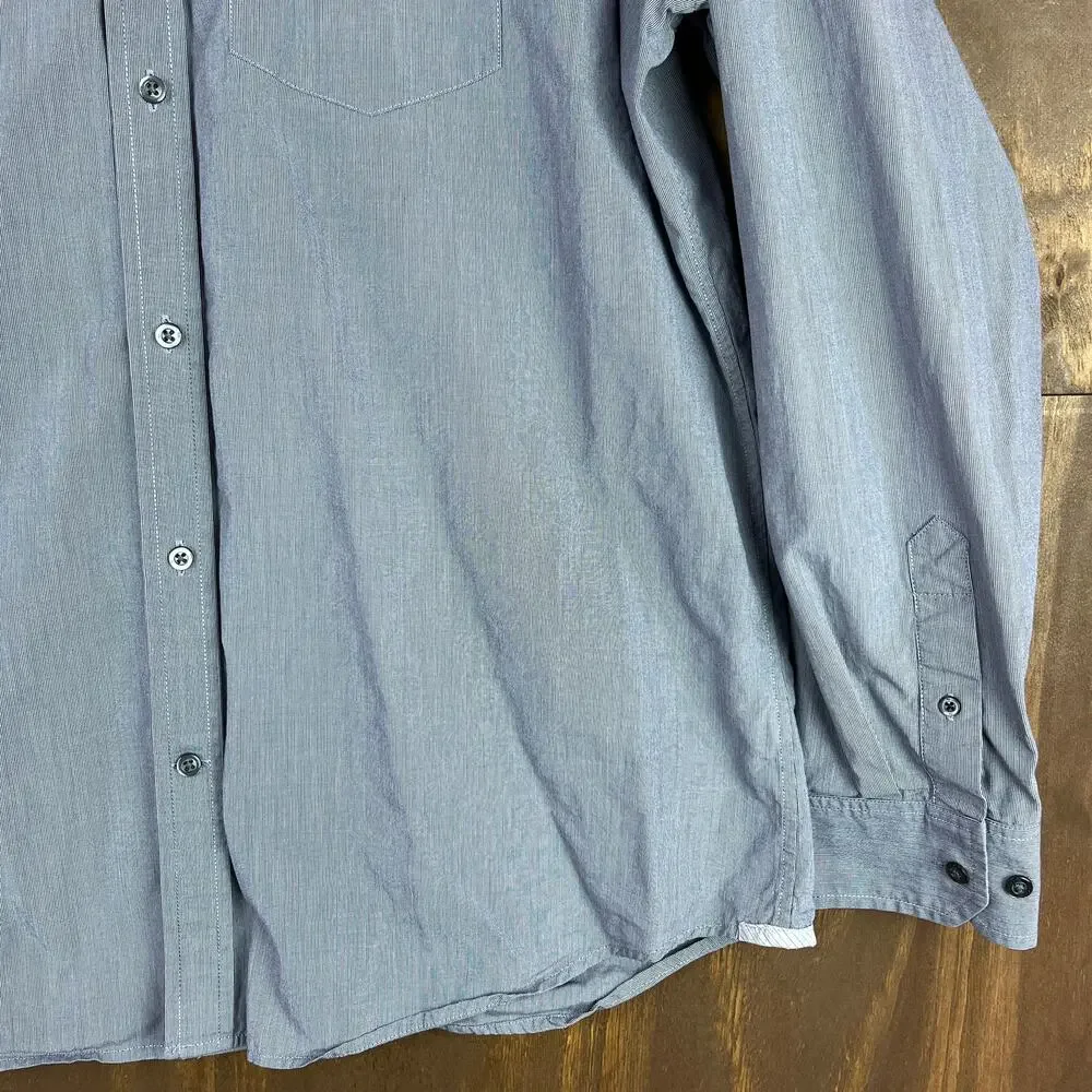 Banana Republic Mens Shirt Blue White Pattern Classic Fit Long Sleeve Cotton XL